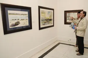 Un momento de la inauguración de la exposición.