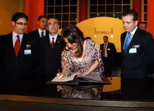 Carlos García, y otros ejecutivos de NH en Venezuela, durante la recepción a la presidenta de la República de Argentina, Cristina Fernández de Kirchner.
