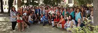 Fotografia de grupo en los jardines del Palacio de San Telmo