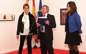 Alicia Solla, Ramón Jiménez y Ruth Martínez en la inauguración de la muestra