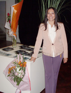 Rudesina Arias, durante la inauguración de la muestra. Rudesina Arias, durante la inauguración de la muestra.