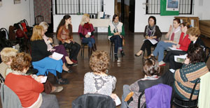 Un momento del primer encuentro del Obradoiro Cousas de Mulleres. 