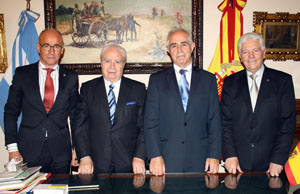 Aurelio Miras Portugal y Santiago Camba, tras la reunión con José López Carballedo y Juan Carlos Vázquez.