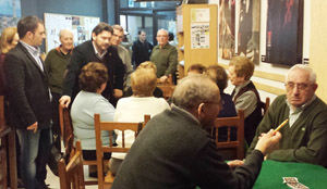 Miranda, durante su visita al Centro Gallego de Burgos.