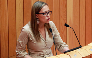 Elena Muñoz, durante un pleno. Elena Muñoz, durante un pleno.