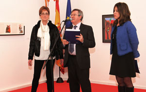 Alicia Solla, Ramón Jiménez y Ruth Martínez en la inauguración de la muestra