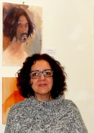 Germa Márquez, en la exposición donde están parte de sus obras.