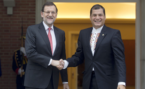 24/04/2014
Madrid, España
El Presidente del Gobierno, Mariano Rajoy, recibe en La Moncloa al Presidente de la República del Ecuador, Rafael Correa.
Fotografía: Diego Crespo / Moncloa
Presidencia del Gobierno