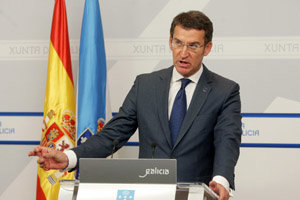 Alberto Núñez Feijóo, durante la rueda de prensa posterior al Consello de la Xunta.