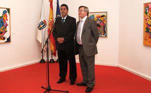 Moleiro y Jiménez, presentando la exposición
