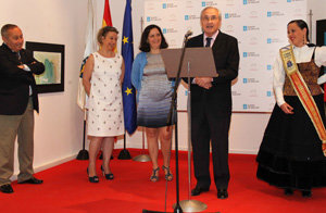 José Eugenio Barallobre, Concepción Astray, Belén do Campo, José R. Ónega, y Tania Pintor en el acto de inauguración