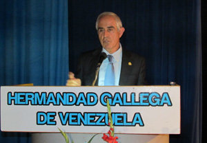 Miras Portugal, durante su visita a la Hermandad Gallega de Venezuela en octubre del año pasado. Miras Portugal, durante su visita a la Hermandad Gallega de Venezuela en octubre del año pasado.