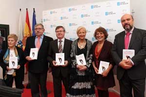 Rosalía Castiñeiras, Rafael Permuy, Ramón Jiménez, Rosa M. Milleiro, Julia León y Basilio R. Cañada