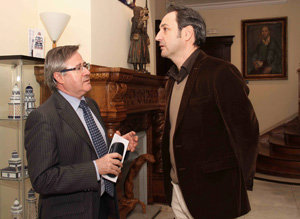 3. Ramón Jiménez (izquierda) y el conferenciante Diego Diz minutos antes de la ponencia
