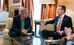 Alfonso Dastis y Borge Brende, durante la reunión. Alfonso Dastis y Borge Brende, durante la reunión.