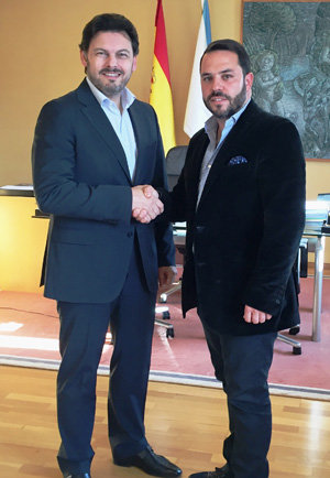 Un momento del encuentro entre Rodríguez Miranda y Santos Gastón. Un momento del encuentro entre Rodríguez Miranda y Santos Gastón.