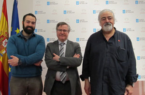 Alejandro Paadín, Ramón Jiménez y Luis Paadín, antes de la presentación.