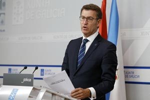 Alberto Núñez Feijóo, durante la rueda de prensa posterior al Consello de la Xunta. Alberto Núñez Feijóo, durante la rueda de prensa posterior al Consello de la Xunta.