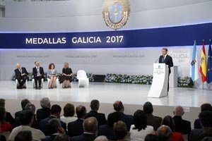 Alberto Núñez Feijóo, durante su intervención en la entrega de las Medallas de Galicia 2017. Alberto Núñez Feijóo, durante su intervención en la entrega de las Medallas de Galicia 2017.