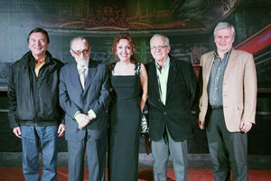 Festival musical (izq)Pdte C Galicia BA José María Vila Alén Pdte Federación Francisco Lores conductora de la gala Lorena Lores Pdte Tuy Salceda Horacio Saltarelli y