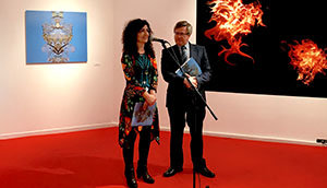 2. Acto de inauguración de la muestra de Loreto Blanco, junto con el coordinador de Actos Ramón Jiménez
