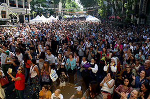 El público disfruta del espectáculo artístico musical. El público disfruta del espectáculo artístico musical.
