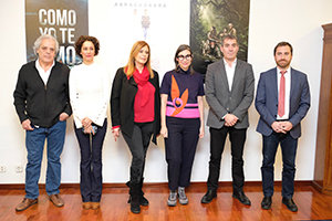 Andrés Santana, Natacha Mora, Marta Miró, Tatiana Hernández Fernando Clavijo e Isaac Castellano, durante el encuentro. Andrés Santana, Natacha Mora, Marta Miró, Tatiana Hernández Fernando Clavijo e Isaac Castellano, durante el encuentro.