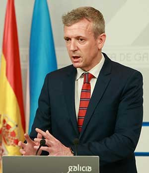 Alfonso Rueda, durante la rueda de prensa posterior al Consello de la Xunta. Alfonso Rueda, durante la rueda de prensa posterior al Consello de la Xunta.