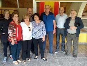 Un momento del encuentro entre dirigentes de la Federación de Sociedades Españolas y la Asociación Española. Un momento del encuentro entre dirigentes de la Federación de Sociedades Españolas y la Asociación Española.