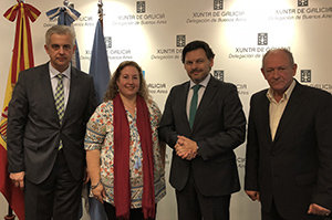 López Dobarro, María Fernanda Vidal, Rodríguez Miranda y Bernardo Rey, en la Delegación de la Xunta en Buenos Aires. López Dobarro, María Fernanda Vidal, Rodríguez Miranda y Bernardo Rey, en la Delegación de la Xunta en Buenos Aires.