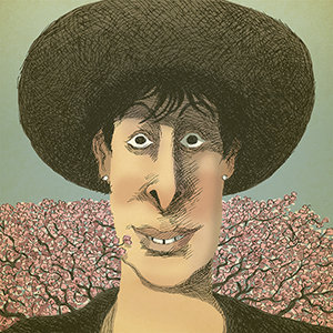 Ilustración de David Pintor sobre María Victoria Moreno. Ilustración de David Pintor sobre María Victoria Moreno.