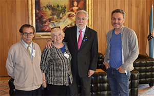 José Lago, Concepción Sauné, Miguel Santalices y Manoel Carrete, en el Parlamento de Galicia.