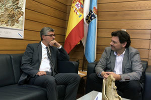 Antonio Rodríguez Miranda e Ildefonso de la Campa, durante la reunión en Santiago.