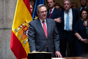 Juan Pablo de Laiglesia, durante su toma de posesión. Juan Pablo de Laiglesia, durante su toma de posesión.