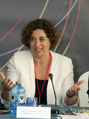 Sara Vilà, durante su intervención en el Pleno del CGCEE. Sara Vilà, durante su intervención en el Pleno del CGCEE.