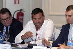 Josep Enric Claverol, durante su intervención en el Pleno del CGCEE.