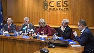 Un momento de la presentación del informe del Consejo Económico y Social. Un momento de la presentación del informe del Consejo Económico y Social.