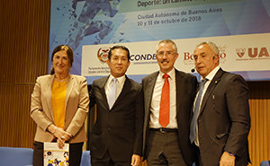 Marisol Casado, Noriteru Fukushima, Daniel Castro Moderador y Alejandro Blanco, durante la jornada. Marisol Casado, Noriteru Fukushima, Daniel Castro Moderador y Alejandro Blanco, durante la jornada.