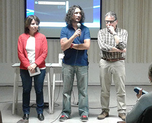 Jorge Gil, Ruy Farías y María Bertoni, durante la presentación del filme. Jorge Gil, Ruy Farías y María Bertoni, durante la presentación del filme.