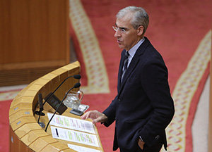 Francisco Conde, durante su comparecencia en el Parlamento. Francisco Conde, durante su comparecencia en el Parlamento.