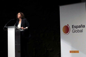 Irene Lozano, secretaria de Estado de la España Global, durante la presentación del vídeo. Irene Lozano, secretaria de Estado de la España Global, durante la presentación del vídeo.