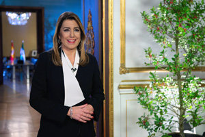 Susana Diaz, durante su mensaje de Fin de Año. Susana Diaz, durante su mensaje de Fin de Año.