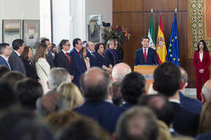 Juanma Montero, durante su discurso en el acto de toma de posesión. Juanma Montero, durante su discurso en el acto de toma de posesión.