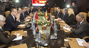 Una de las reuniones entre las comitivas canarias y marroquí. Una de las reuniones entre las comitivas canarias y marroquí.