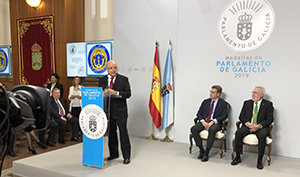 Un momento de la intervención de Alberto Iglesias, durante el acto de entrega de las Medallas. Un momento de la intervención de Alberto Iglesias, durante el acto de entrega de las Medallas.