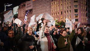 Un momento del encuentro al pie del Obelisco, en Buenos Aires, el pasado año. Un momento del encuentro al pie del Obelisco, en Buenos Aires, el pasado año.