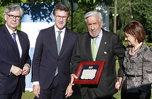 El presidente de la Xunta, durante un momento de la recepción.