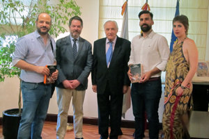 Tomás Rodríguez, Bieito Rubido, José Ramón Ónega, Bruno Padín y su novia, Sonia Bernárdez