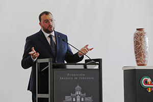 Un momento de la intervención del presidente del Principado. Un momento de la intervención del presidente del Principado.