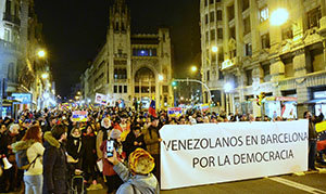 Una de las manifestaciones de venezolanos en España.